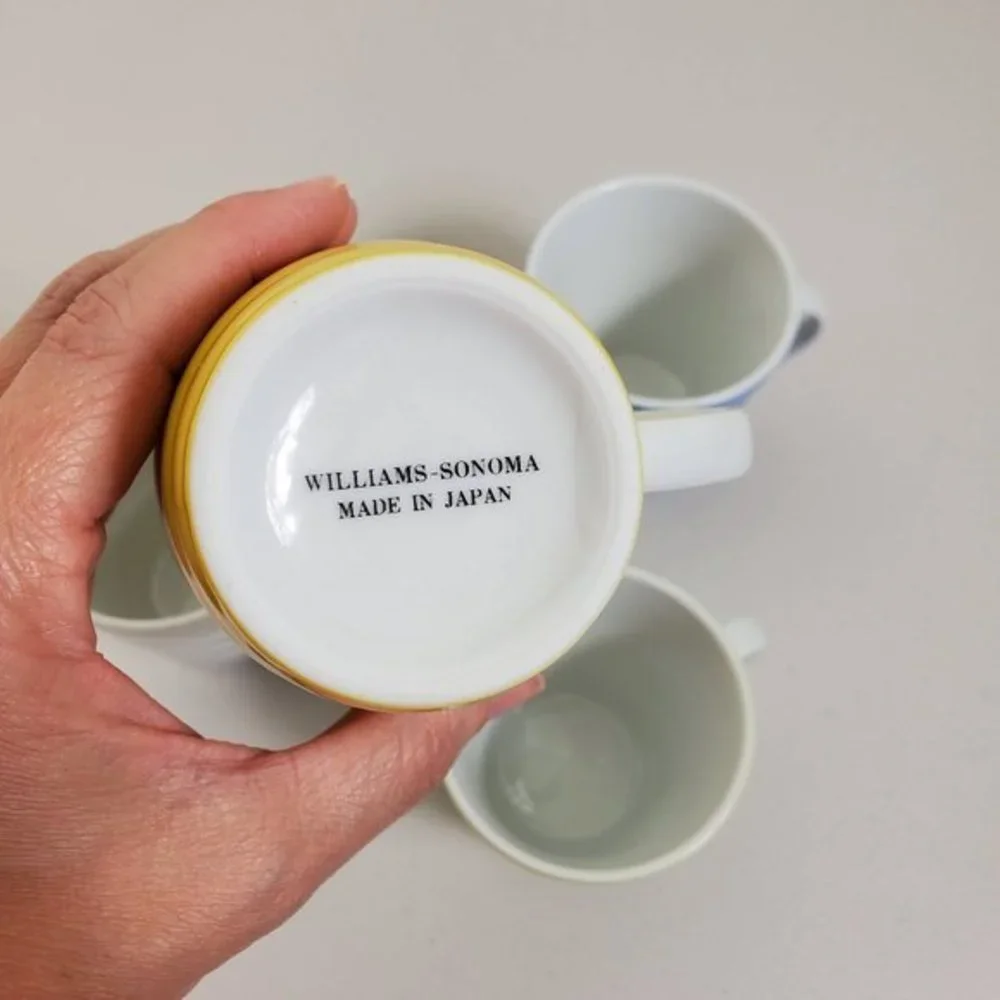 Williams Sonoma Mugs Pastel Colors Set of‎ 4